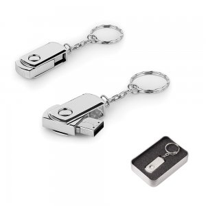 7263-32GB Döner Kapaklı Metal Anahtarlık USB Bellek